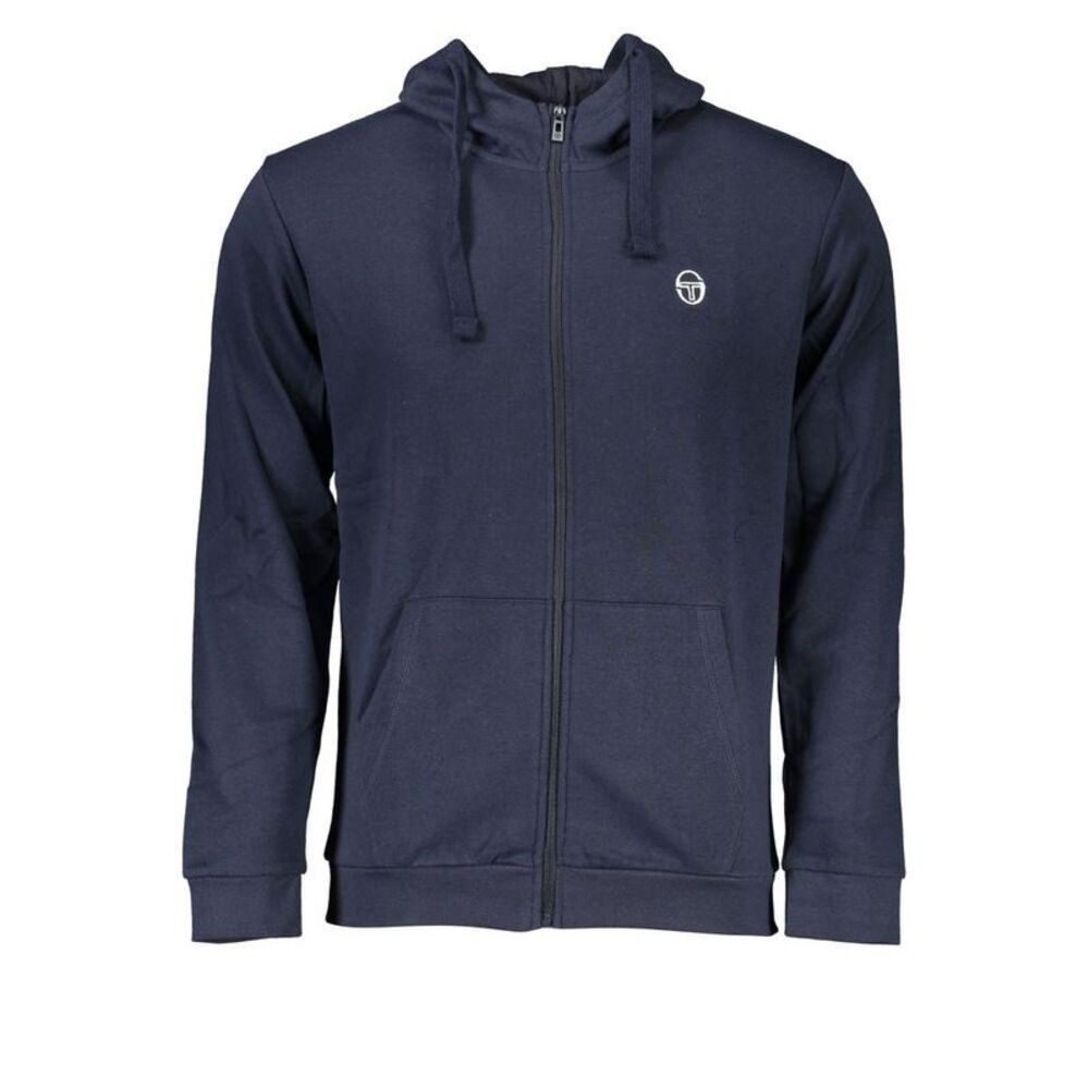 Sergio Tacchini Cotton Crew Neck Sweater Men Blue Sweaters
